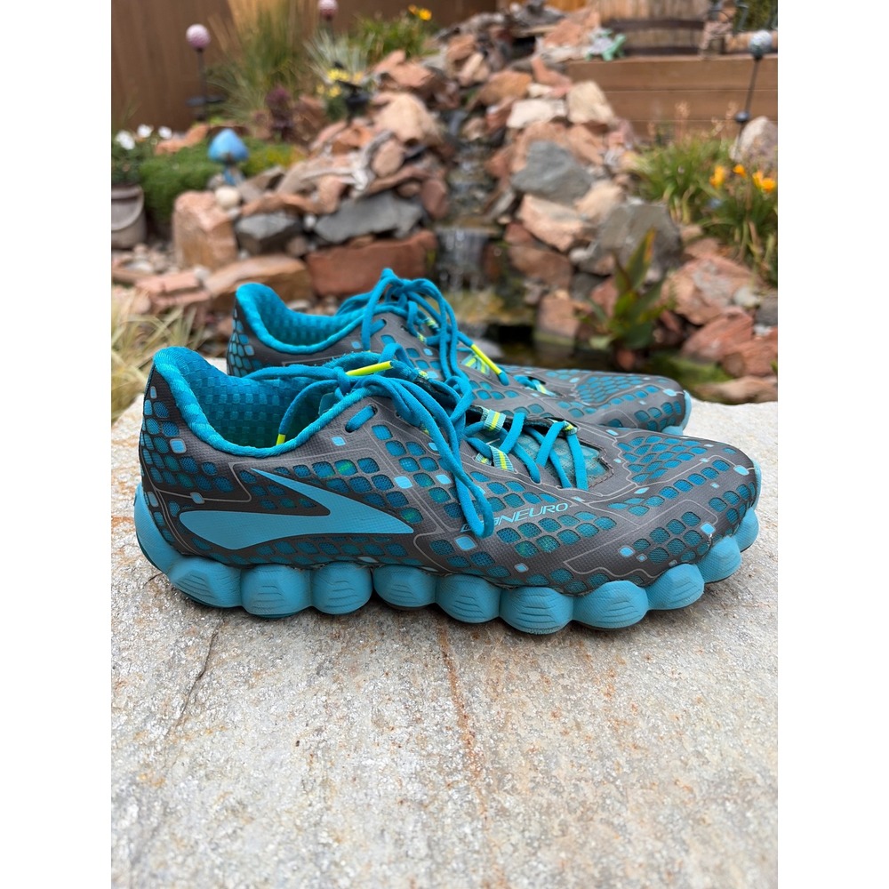 Brooks Neuro Running Shoes Blue Grey Geometric 1202021B460 Womens 10